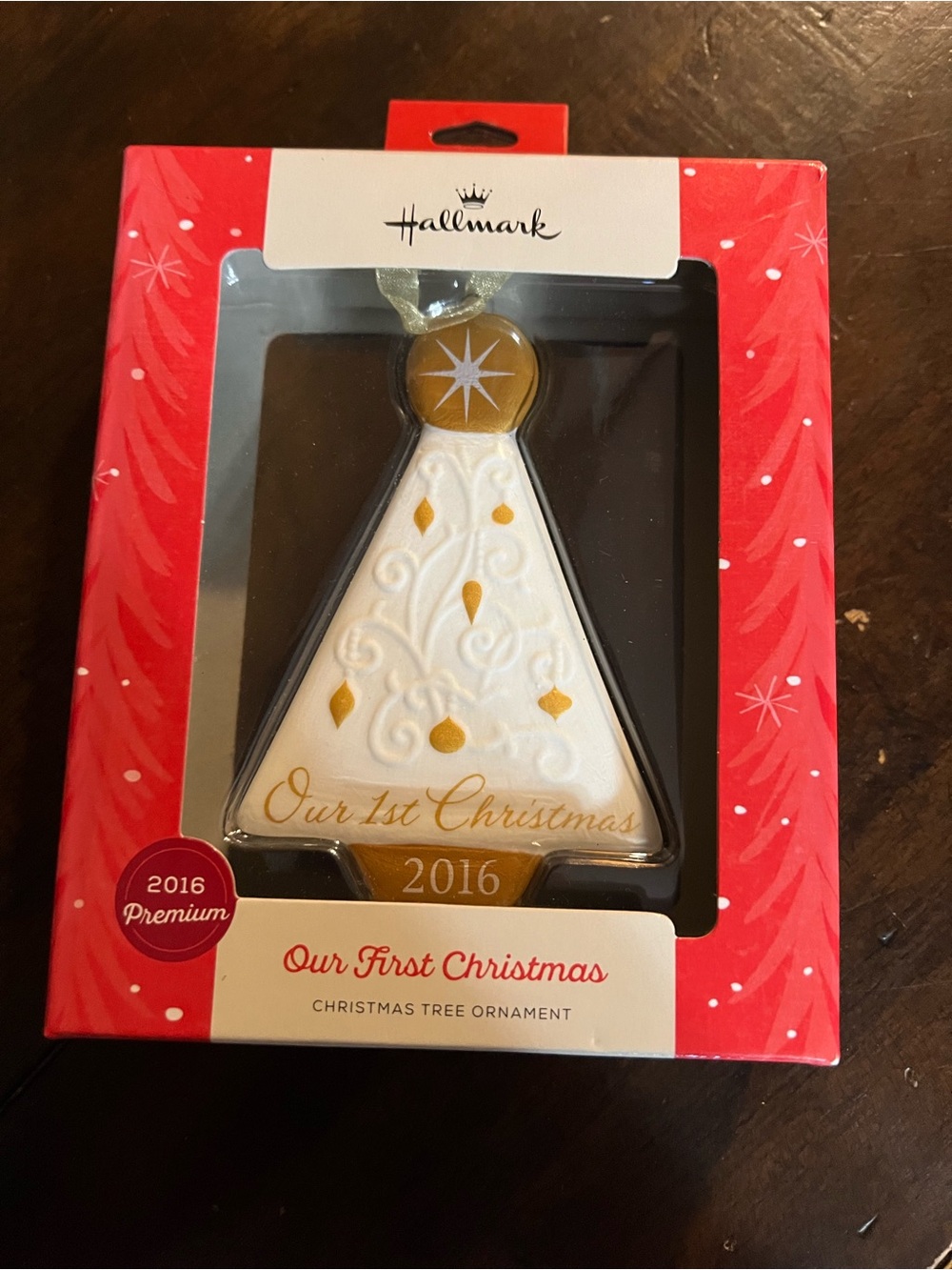 Hallmark White and Gold First Christmas Tree Ornament